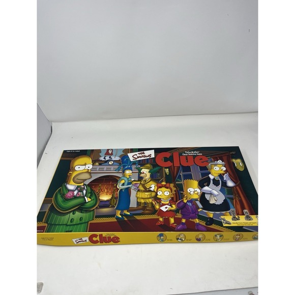 Parker Brothers Other - Vintage 2000 THE SIMPSONS Clue Mystery Game Pewter Pieces Parker COMPLETE‎